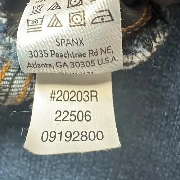 Spanx Jeans Womens Extra Large Blue Pullon Stretch Skinny Ankle Raw Hem Slimming - Picture 9 of 14